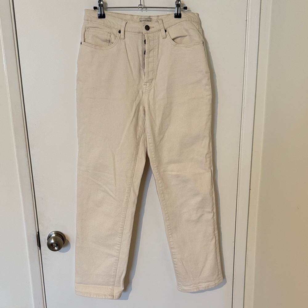 Women's Cream Straight Leg Pants